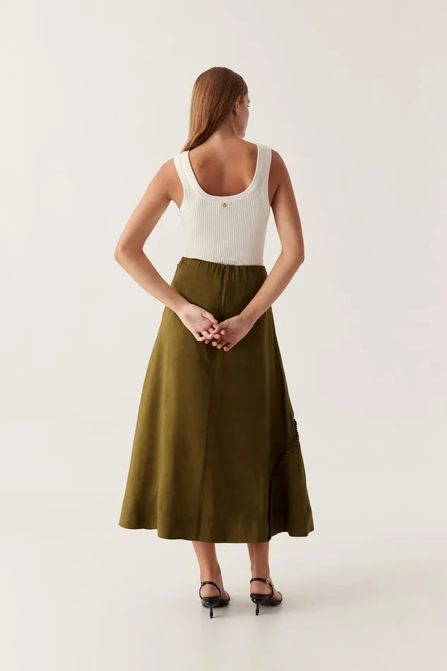 Aje Skirts Arbour Whipstitch Midi Skirt Deep Olive 8211 Women