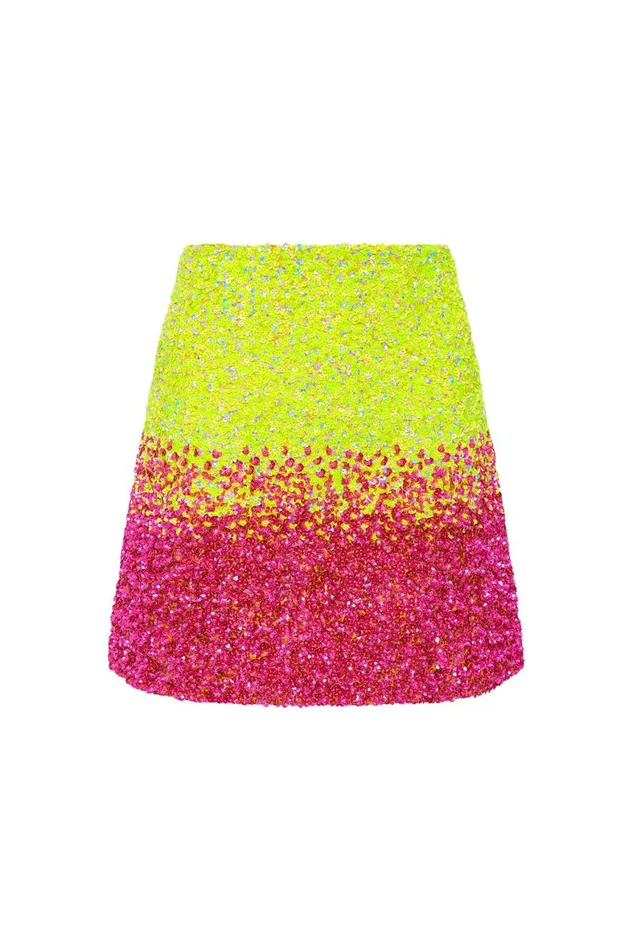 Aje Skirts Calypso Ombre Mini Skirt Ombre Light Lime Green 8211 Women