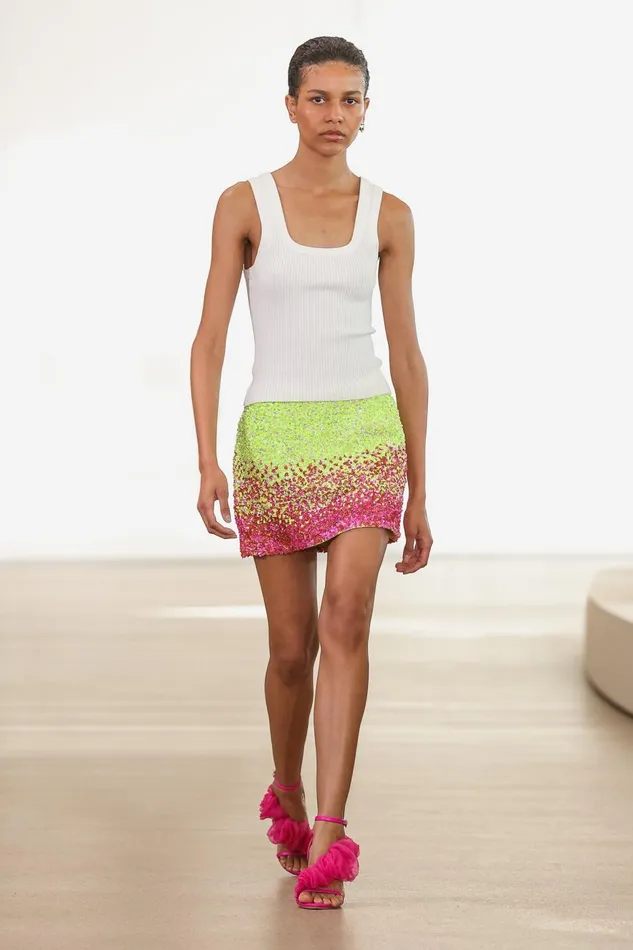 Aje Skirts Calypso Ombre Mini Skirt Ombre Light Lime Green 8211 Women