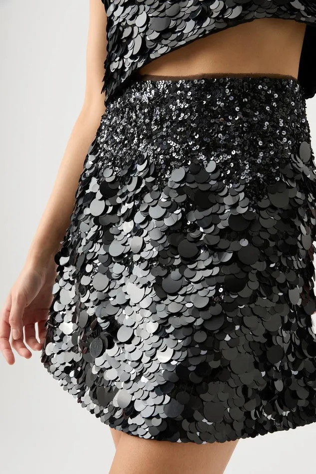 Aje Skirts Cherie Sequin Mini Skirt Black 8211 Women