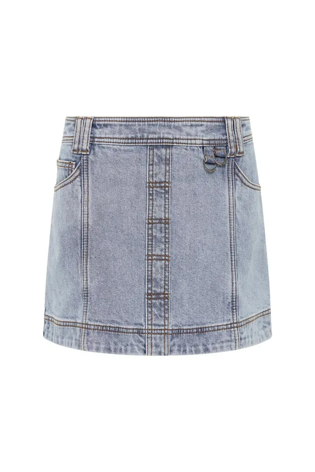 Aje Skirts Corie Low Waisted Mini Skirt Mum Wash 8211 Women