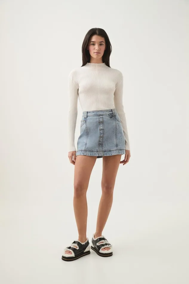 Aje Skirts Corie Low Waisted Mini Skirt Mum Wash 8211 Women