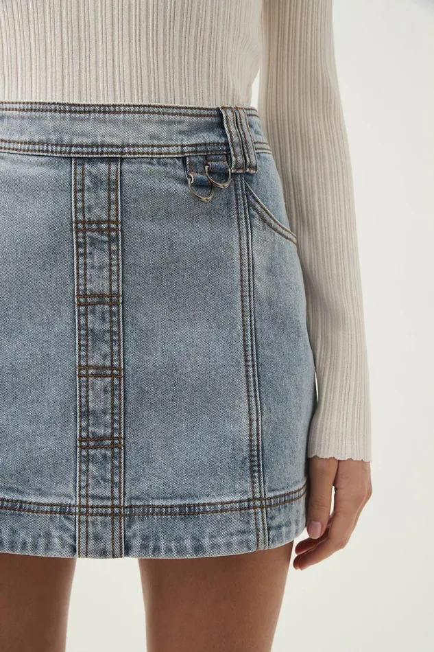 Aje Skirts Corie Low Waisted Mini Skirt Mum Wash 8211 Women