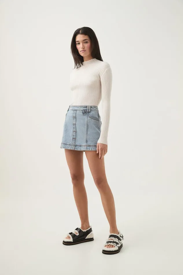 Aje Skirts Corie Low Waisted Mini Skirt Mum Wash 8211 Women