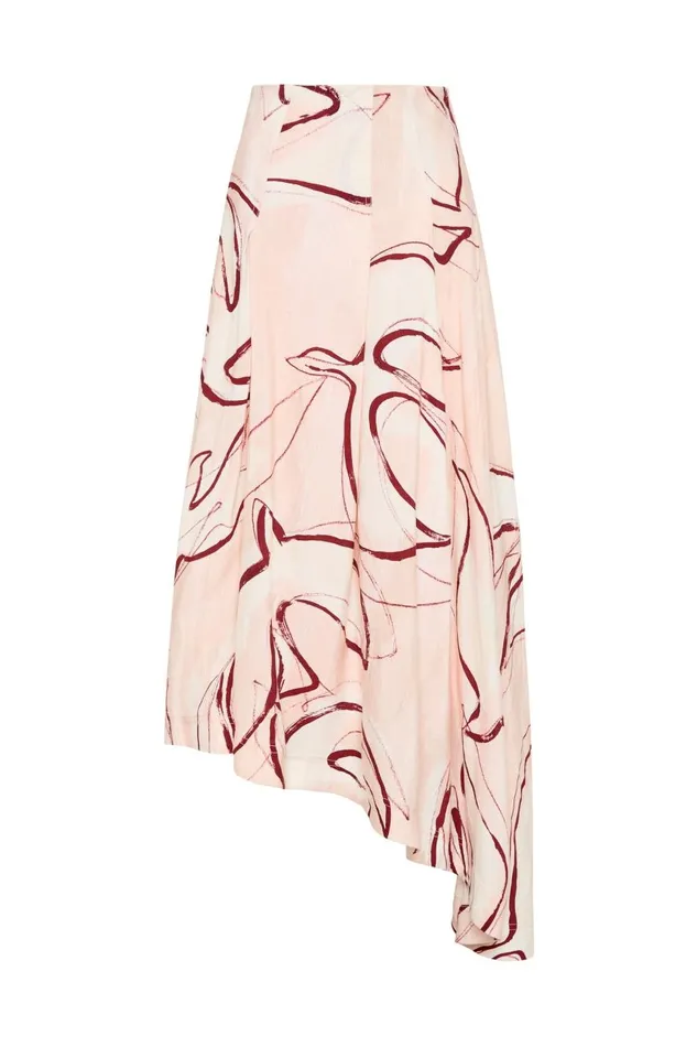 Aje Skirts Jeanne Dipped Midi Skirt Whimsical Dove 8211 Women