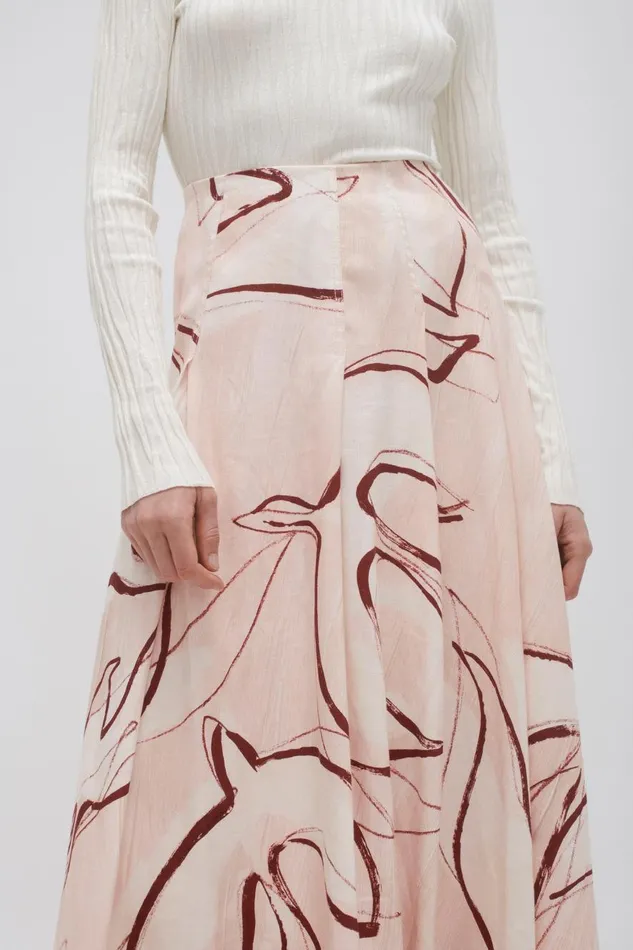Aje Skirts Jeanne Dipped Midi Skirt Whimsical Dove 8211 Women