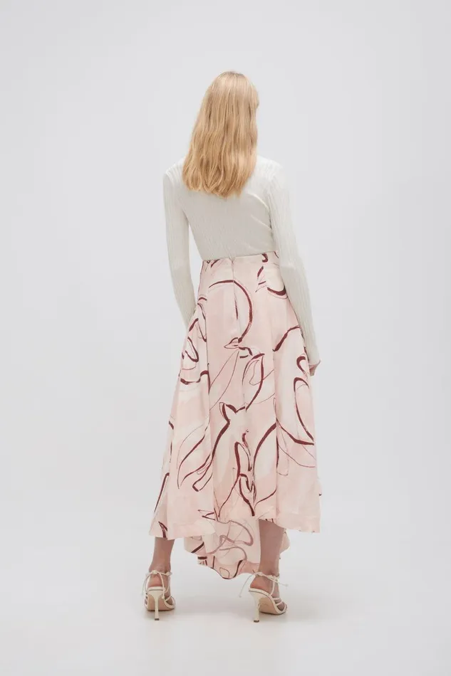 Aje Skirts Jeanne Dipped Midi Skirt Whimsical Dove 8211 Women