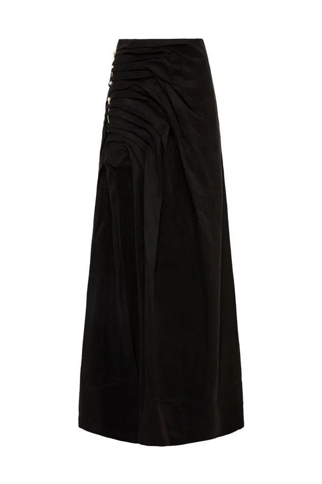 Aje Skirts Mika Draped Split Midi Skirt Black 8211 Women