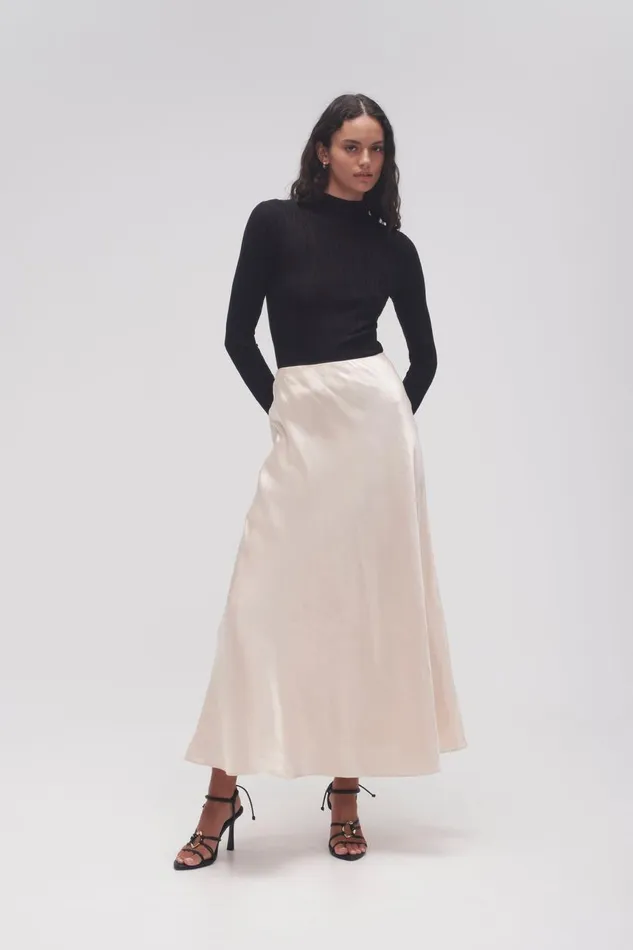 Aje Skirts Moonglade Bias Maxi Skirt Coconut Cream 8211 Women