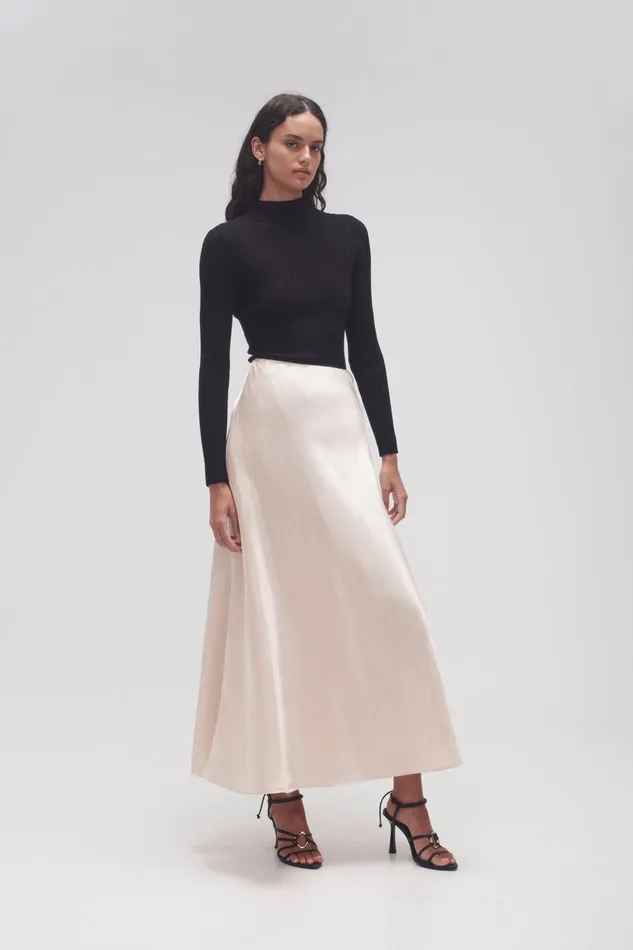 Aje Skirts Moonglade Bias Maxi Skirt Coconut Cream 8211 Women