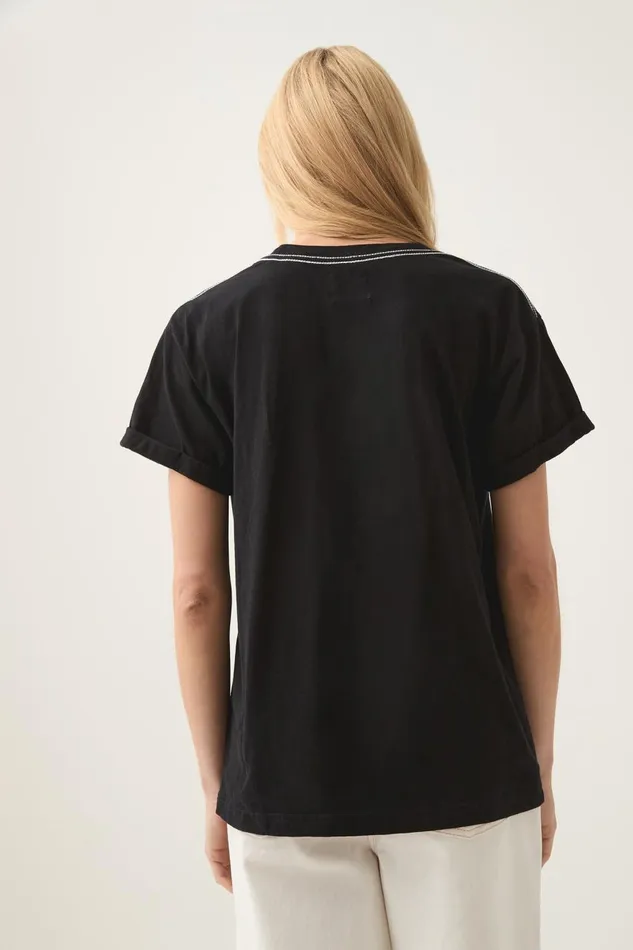 Aje Tees Beyond Embellished Logo Tee Blackwhite Logo 8211 Women