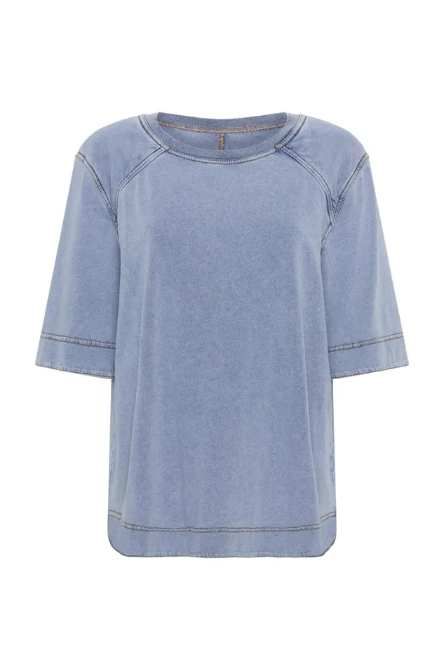 Aje Tees Surreal Denim Overdye Tee Classic Wash 8211 Women
