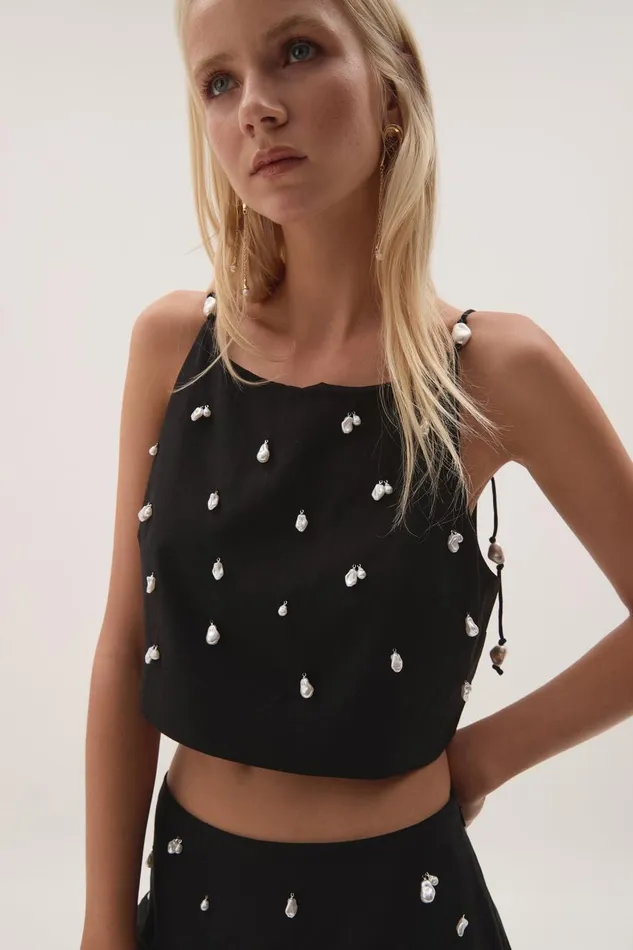 Aje Tops Akoya Crop Top Black 8211 Women