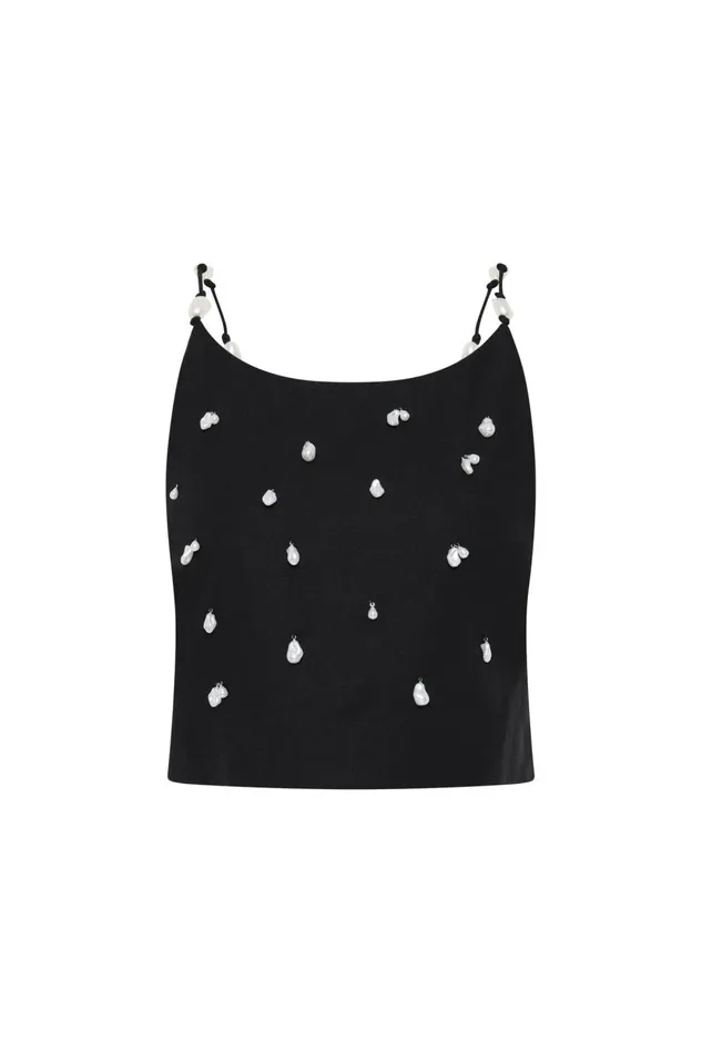 Aje Tops Akoya Crop Top Black 8211 Women Aje Tops Akoya Crop Top Black 8211 Women