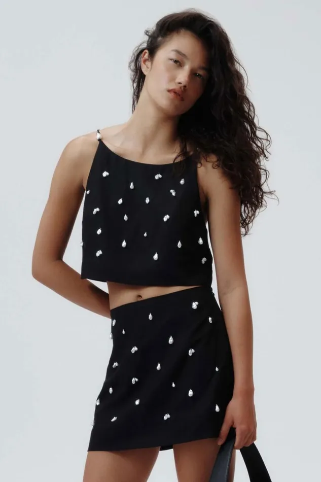 Aje Tops Akoya Crop Top Black 8211 Women Aje Tops Akoya Crop Top Black 8211 Women