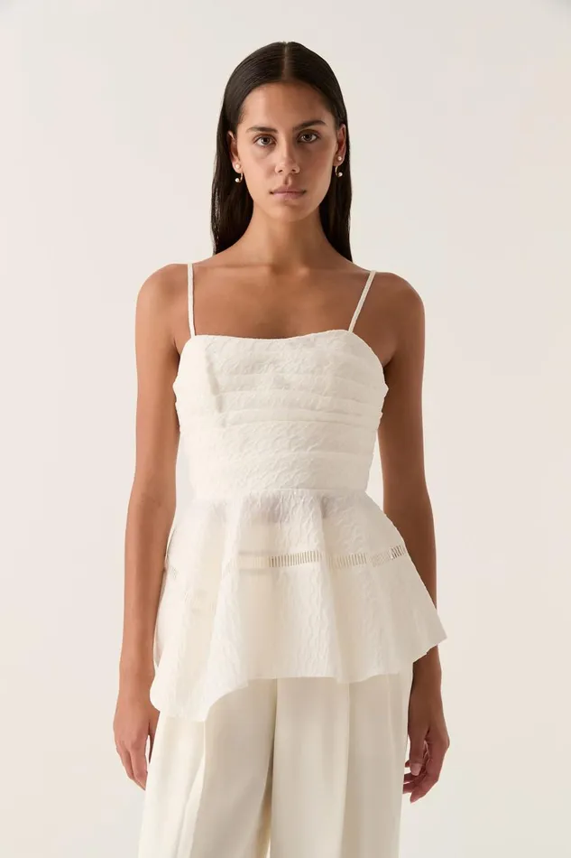 Aje Tops Cinque Jacquard Top Ivory 8211 Women
