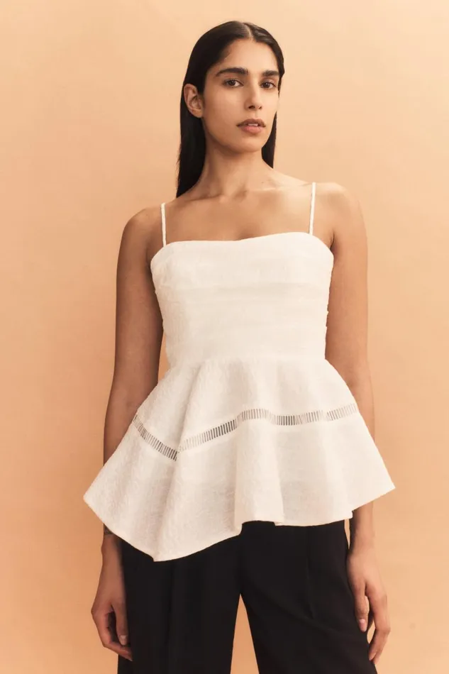 Aje Tops Cinque Jacquard Top Ivory 8211 Women Aje Tops Cinque Jacquard Top Ivory 8211 Women