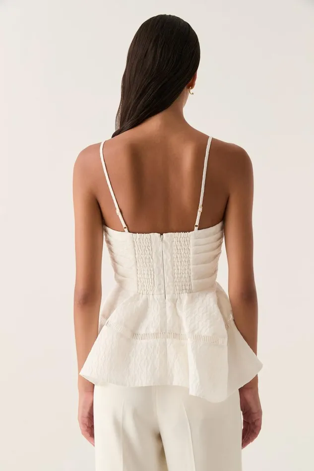 Aje Tops Cinque Jacquard Top Ivory 8211 Women Aje Tops Cinque Jacquard Top Ivory 8211 Women