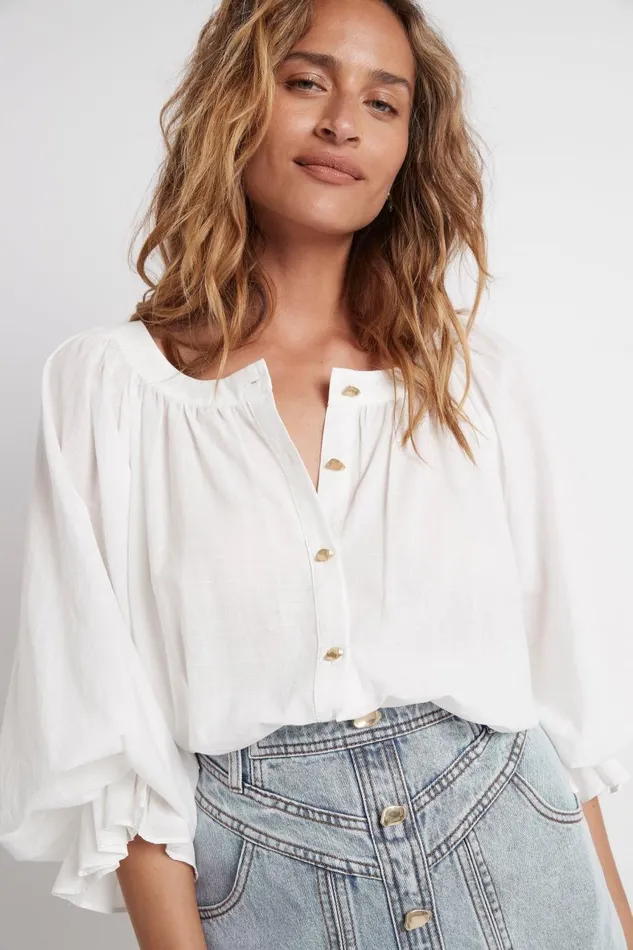Aje Tops Le Corsaire Blouse White 8211 Women Aje Tops Le Corsaire Blouse White 8211 Women