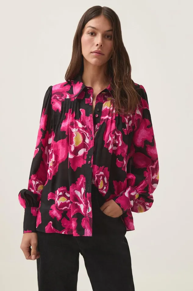 Aje Tops Lover Gauze Blouse Midnight Peony 8211 Women Aje Tops Lover Gauze Blouse Midnight Peony 8211 Women