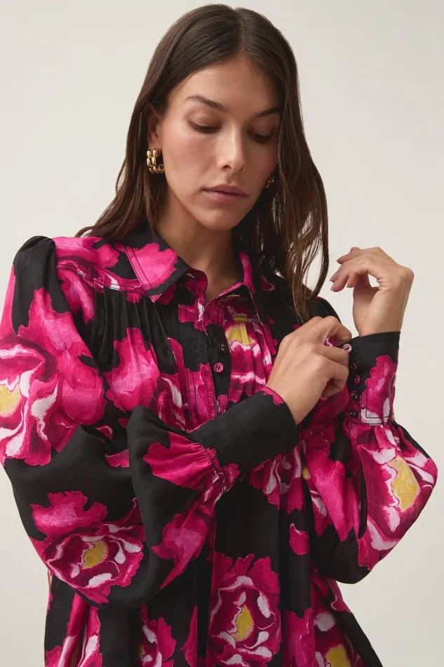 Aje Tops Lover Gauze Blouse Midnight Peony 8211 Women Aje Tops Lover Gauze Blouse Midnight Peony 8211 Women