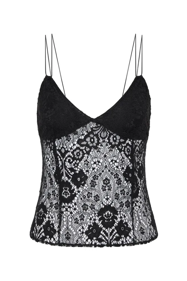 Aje Tops Pera Double Strap Cami Black 8211 Women Aje Tops Pera Double Strap Cami Black 8211 Women