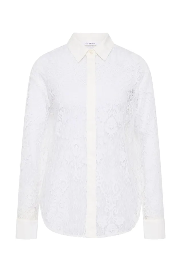 Aje Tops Pera Oversized Shirt White 8211 Women Aje Tops Pera Oversized Shirt White 8211 Women