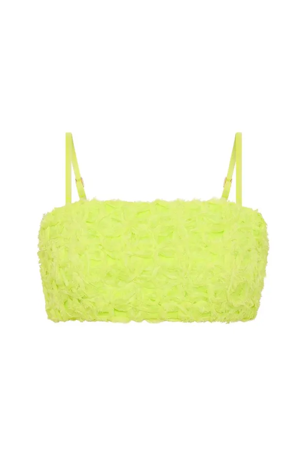 Aje Tops Quintette Textured Bralette Light Lime Green 8211 Women Aje Tops Quintette Textured Bralette Light Lime Green 8211 Women