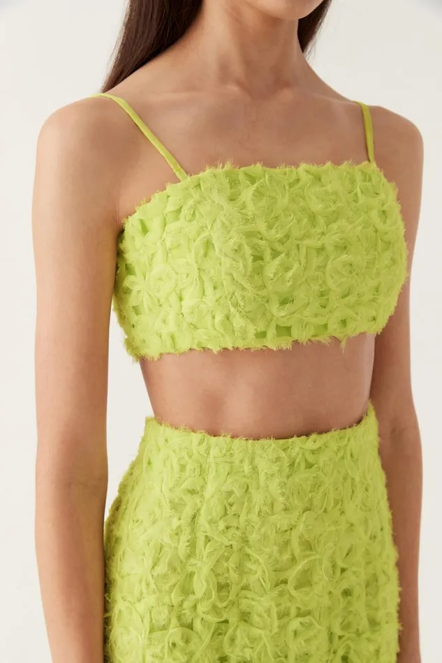 Aje Tops Quintette Textured Bralette Light Lime Green 8211 Women Aje Tops Quintette Textured Bralette Light Lime Green 8211 Women