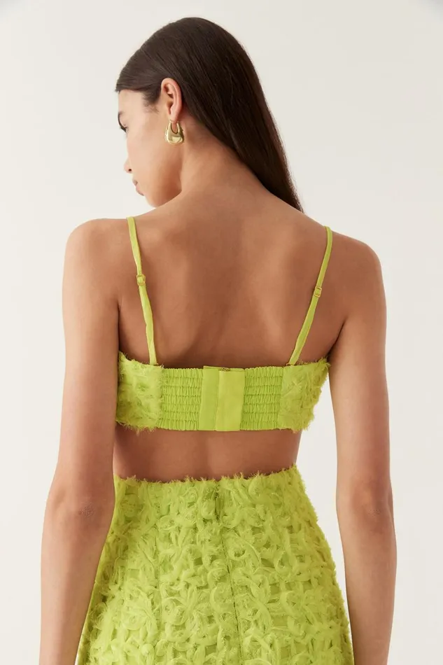 Aje Tops Quintette Textured Bralette Light Lime Green 8211 Women Aje Tops Quintette Textured Bralette Light Lime Green 8211 Women