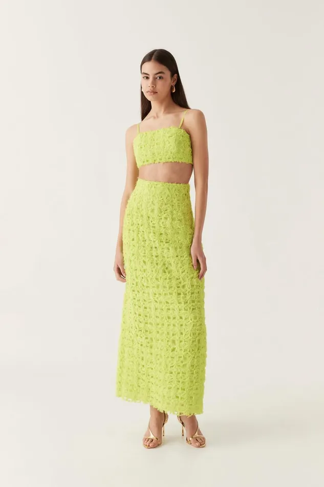 Aje Tops Quintette Textured Bralette Light Lime Green 8211 Women Aje Tops Quintette Textured Bralette Light Lime Green 8211 Women