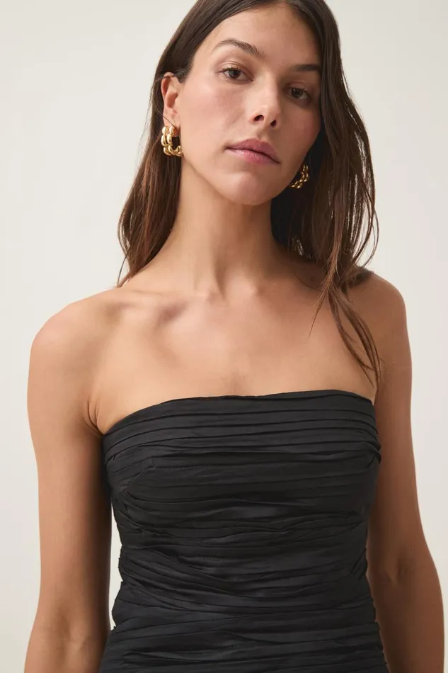 Aje Tops Sunbeam Ruched Bustier Black 8211 Women Aje Tops Sunbeam Ruched Bustier Black 8211 Women