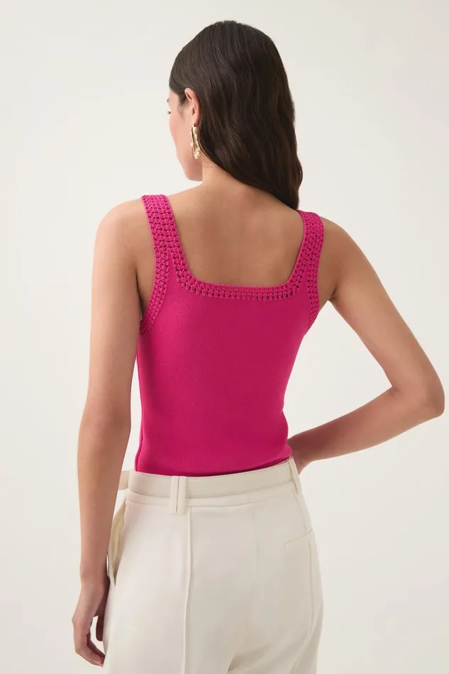 Aje Tops Tazia Crocheted Edge Tank Azalea Pink 8211 Women