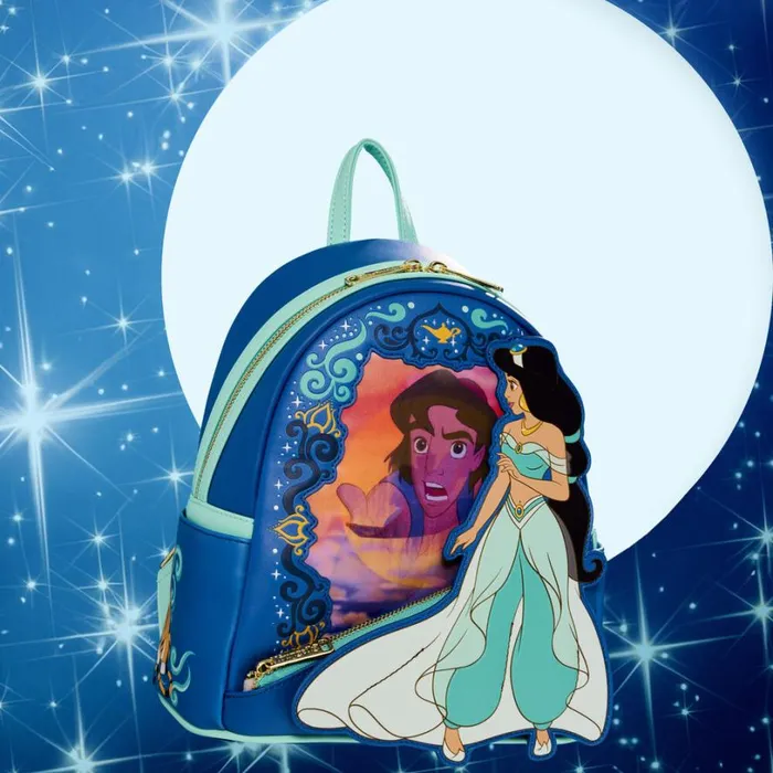 Aladdin Jasmine Princess Series Lenticular Mini Backpack Unisex Loungefly Backpacks Aladdin Jasmine Princess Series Lenticular Mini Backpack Unisex Loungefly Backpacks