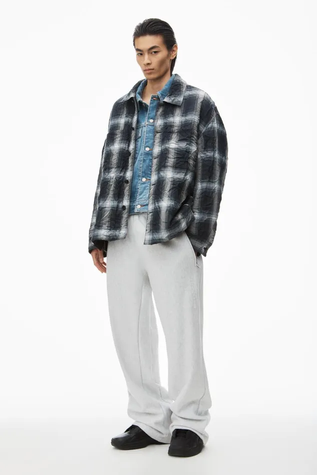 Alexander Wang Bottoms Men Logo Embroidered Oversized Sweatpants In Heavy Cotton Terry