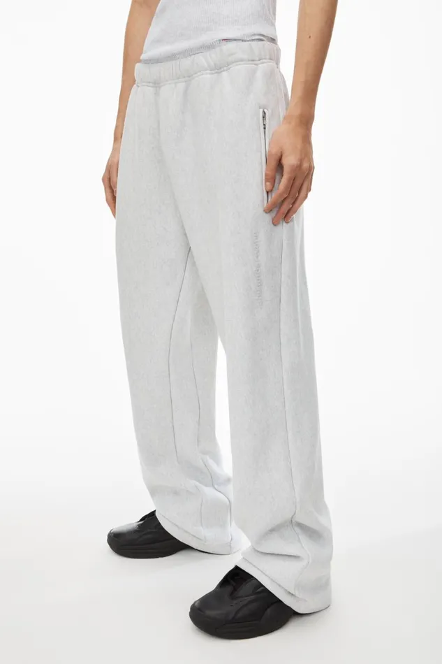 Alexander Wang Bottoms Men Logo Embroidered Oversized Sweatpants In Heavy Cotton Terry
