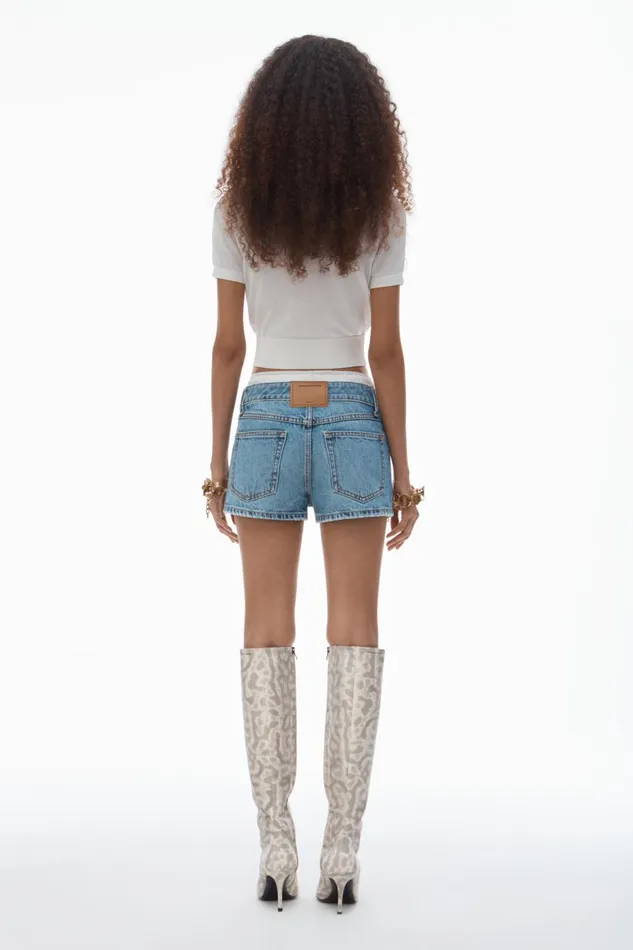 Alexander Wang Denim Women HighRise Mini Short In Cotton Denim