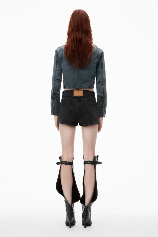 Alexander Wang Denim Women Mid Rise Mini Skort In Comfort Stretch Denim