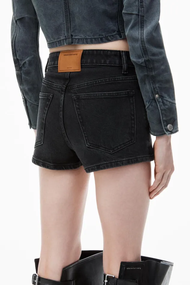 Alexander Wang Denim Women Mid Rise Mini Skort In Comfort Stretch Denim