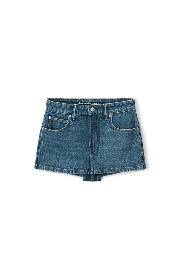 Alexander Wang Denim Women MidRise Skort In Comfort Stretch Denim