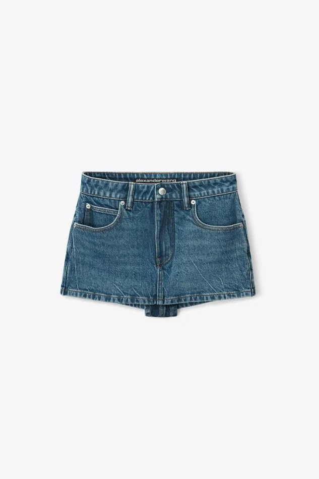 Alexander Wang Denim Women MidRise Skort In Comfort Stretch Denim
