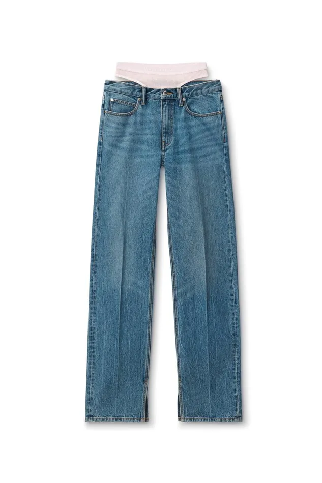 Alexander Wang Denim Women PreStyled StraightLeg SlitHem Jeans In Cotton