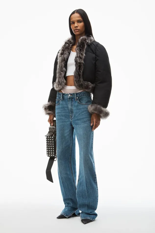 Alexander Wang Denim Women PreStyled StraightLeg SlitHem Jeans In Cotton