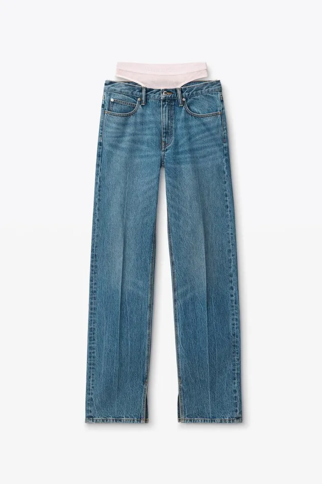 Alexander Wang Denim Women PreStyled StraightLeg SlitHem Jeans In Cotton