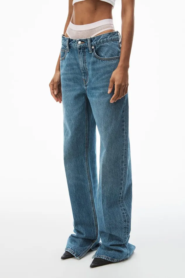 Alexander Wang Denim Women PreStyled StraightLeg SlitHem Jeans In Cotton