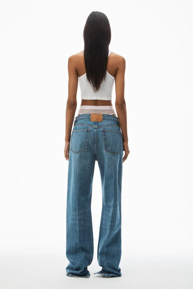 Alexander Wang Denim Women PreStyled StraightLeg SlitHem Jeans In Cotton