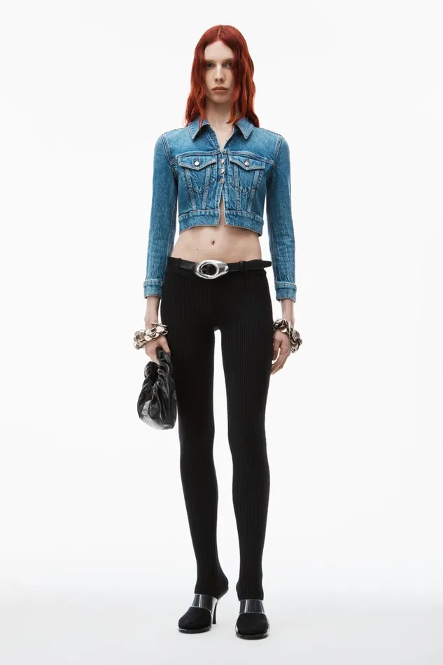 Alexander Wang Denim Women Shrunken Trucker Cardi In Denim