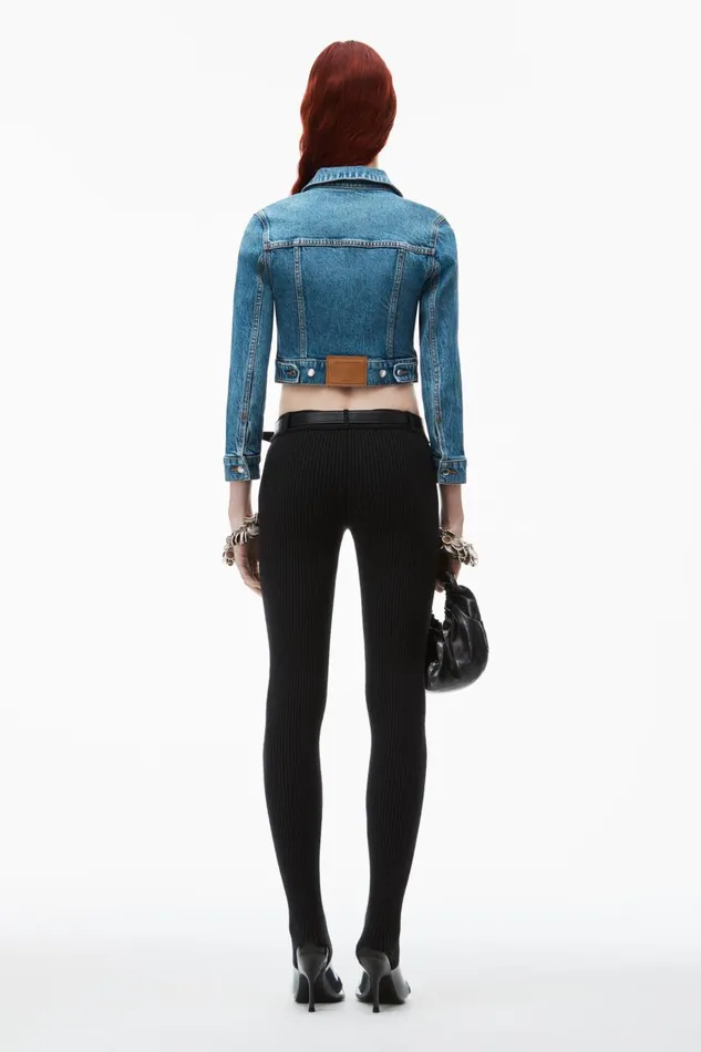 Alexander Wang Denim Women Shrunken Trucker Cardi In Denim