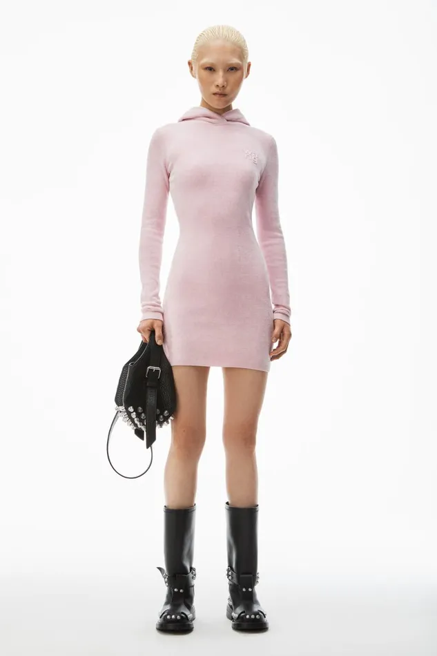 Alexander Wang Dresses Women LogoEmbossed Hoodie Minidress