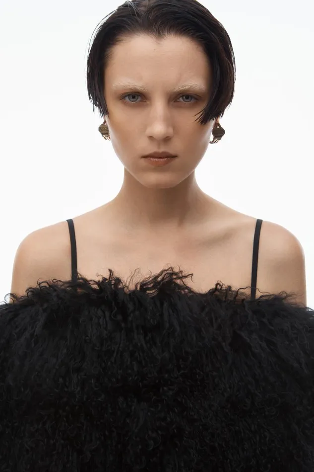 Alexander Wang Dresses Women Minidress With Detachable Mongolian Lamb Shearling